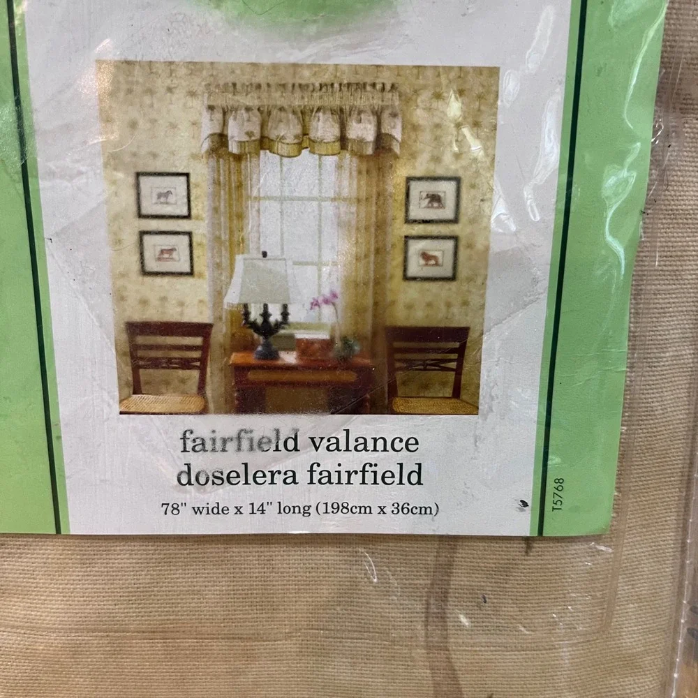 Waverly Home Classics Fairfield Valance Palm Tree Tropical Tan Vtg Coastal 78x14